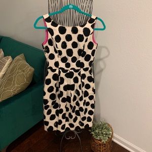 Sleeveless B&W polka dot dress by Eliza J.